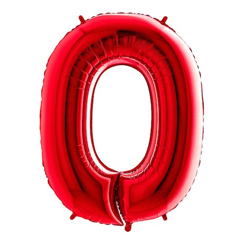 Cijferballon "0" - rood