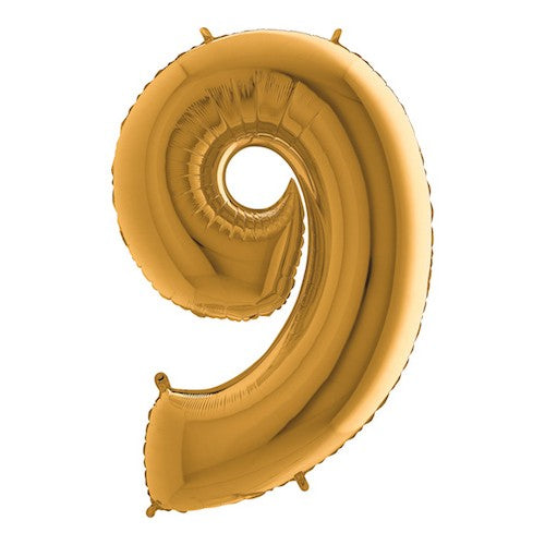 Cijferballon "9" - goud