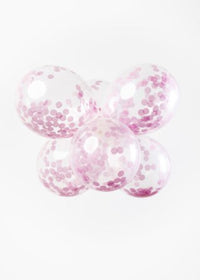 Confetti ballon 6 stuks - roze