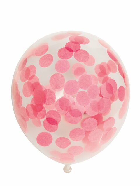 Confetti ballon 6 stuks - roze