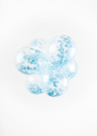 Confetti ballon 6 stuks - blauw