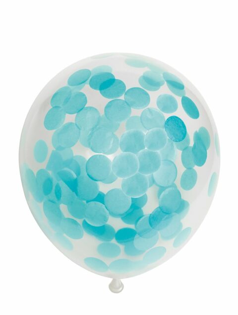 Confetti ballon 6 stuks - blauw