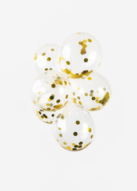 Confetti ballon 6 stuks - goud