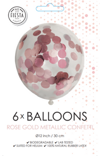 Confetti ballon 6 stuks - rosé