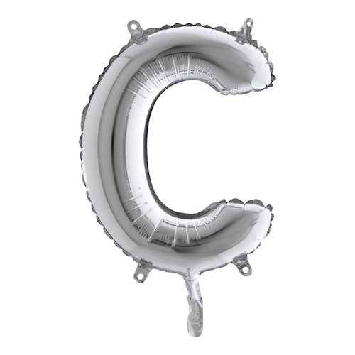 Letterballon "C" - zilver