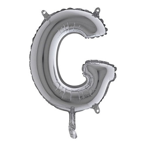 Letterballon "G" - zilver