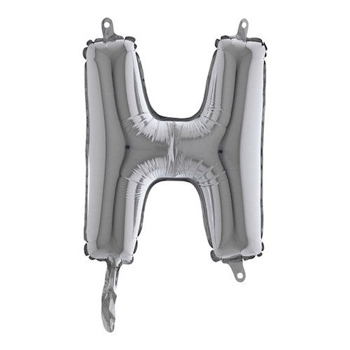 Letterballon "H" - zilver