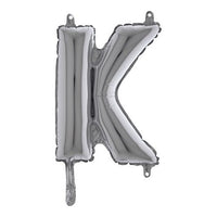 Letterballon "K" - zilver