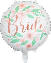 Folieballon "Bride" bloemendecoratie - wit