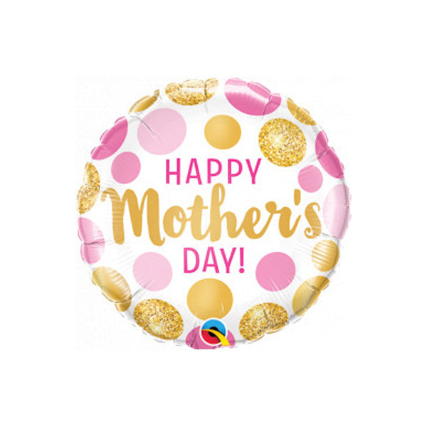 Folieballon "Happy Mother's Day" stippen - geel-roze