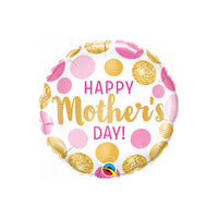 Folieballon "Happy Mother's Day" stippen - geel-roze