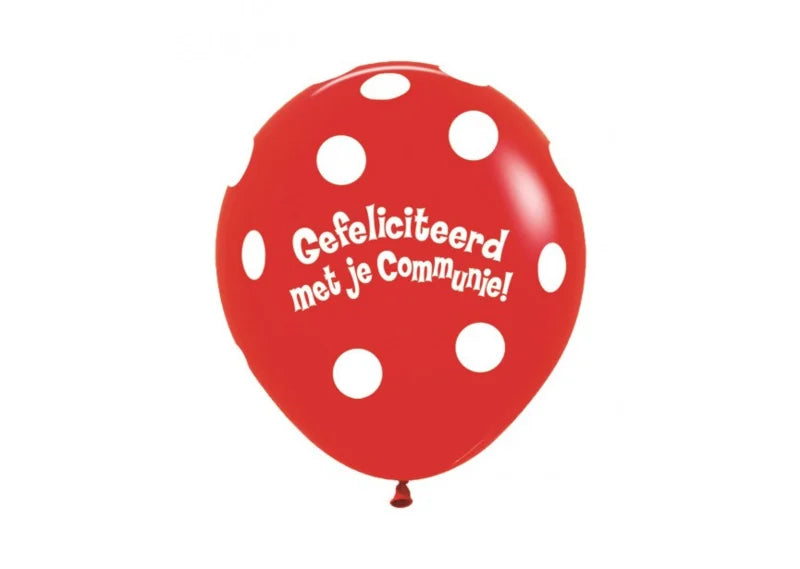 Latex ballon 5 stuks "Gefeliciteerd Met Je Communie"