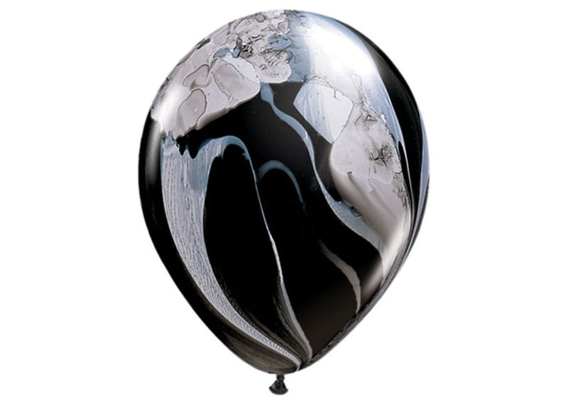 Latex ballon 5 stuks - marble zwart wit