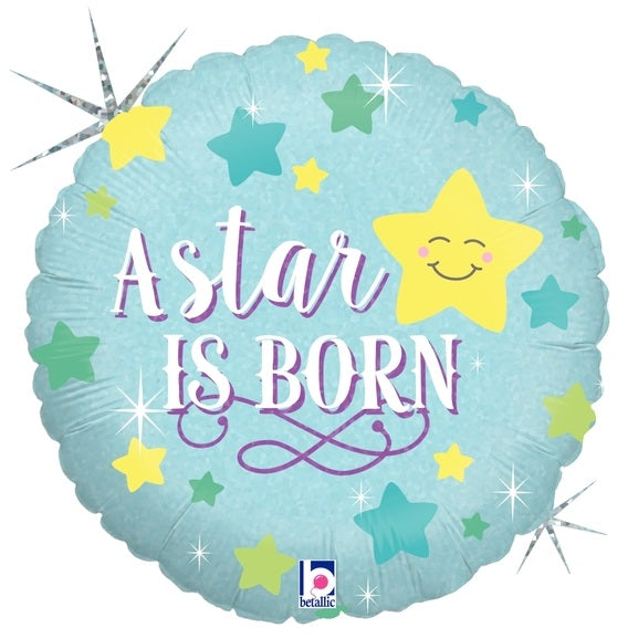 Folieballon "A Star Is Born" - blauw