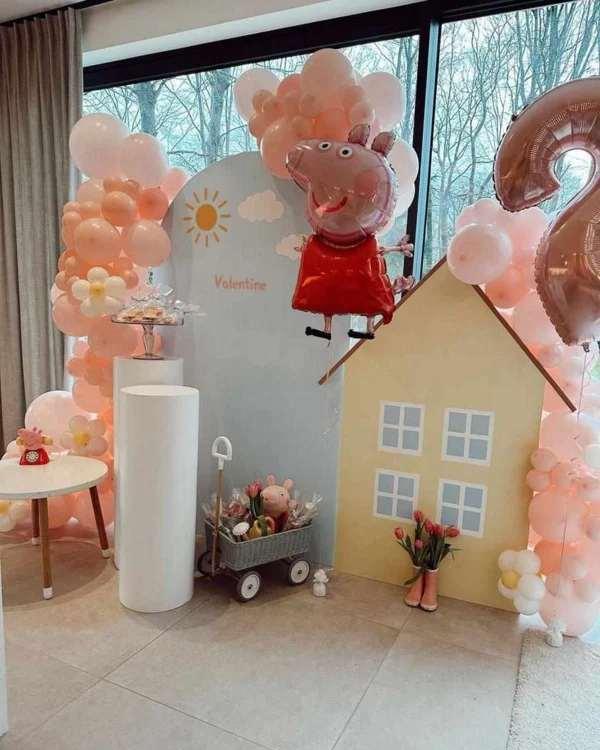 peppa pig huis backdrop