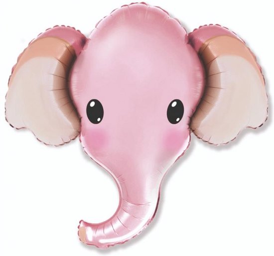 Folieballon "Olifant" hoofd - roze