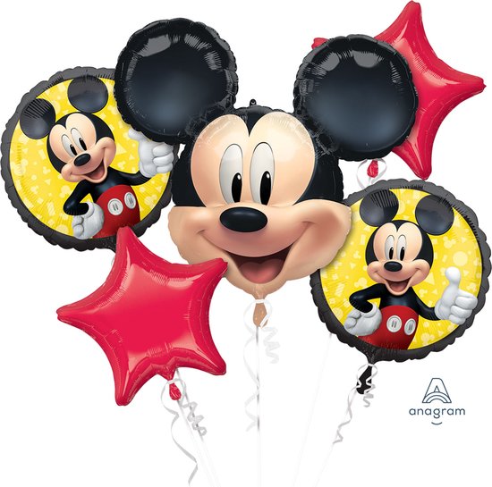 Folieballon "Mickey Mouse" ballonbundel 5 stuks