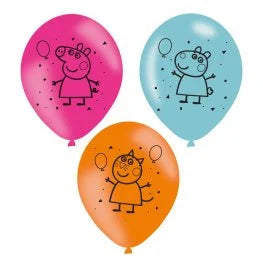 Latex ballon "Peppa Pig" 6 stuks