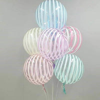 Bubbelballon gestreept - geel