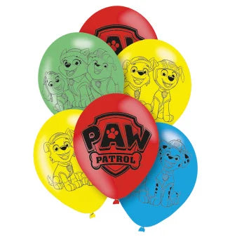 Latex ballon 6 stuks "Paw Patrol"