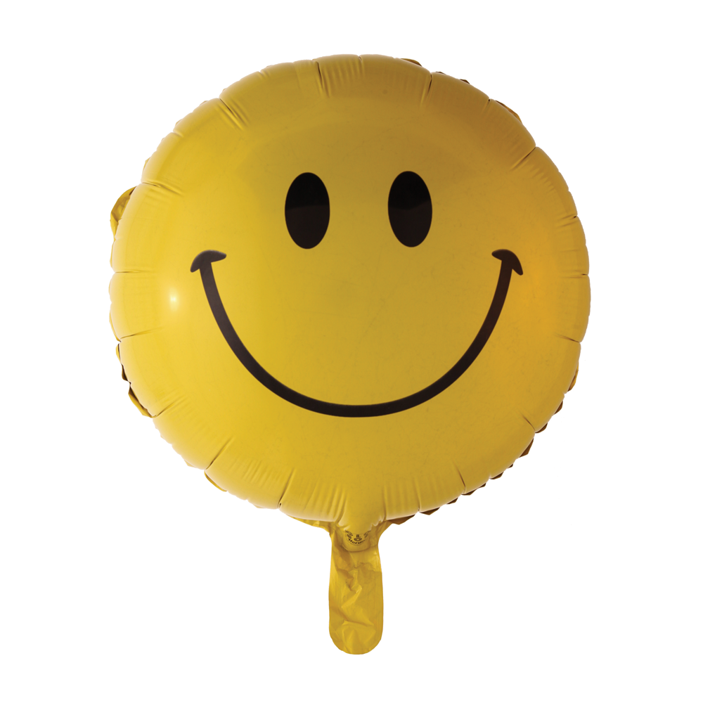 Folieballon "Smiley" - geel