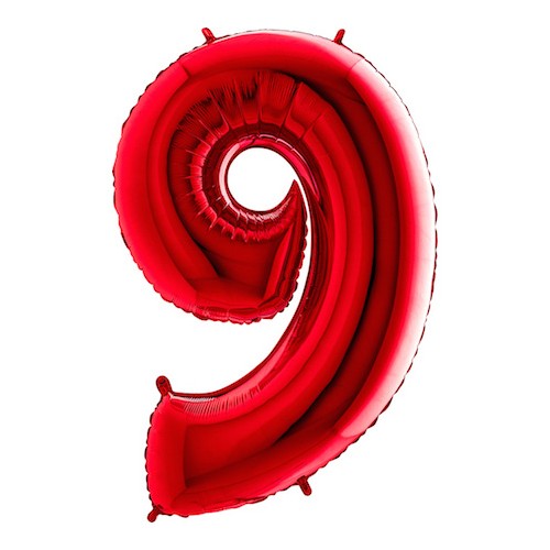 Cijferballon "9" - rood