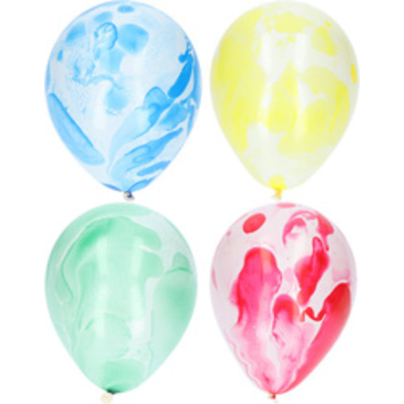 Latex ballon 6 stuks marmerprint - mix