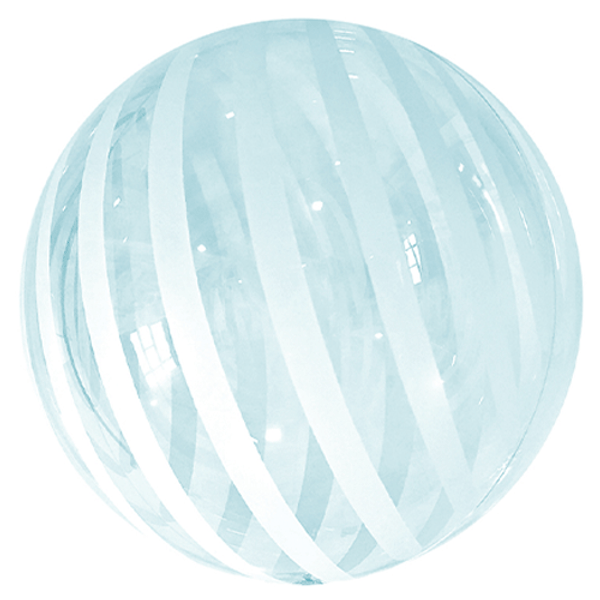 Bubbelballon gestreept - blauw