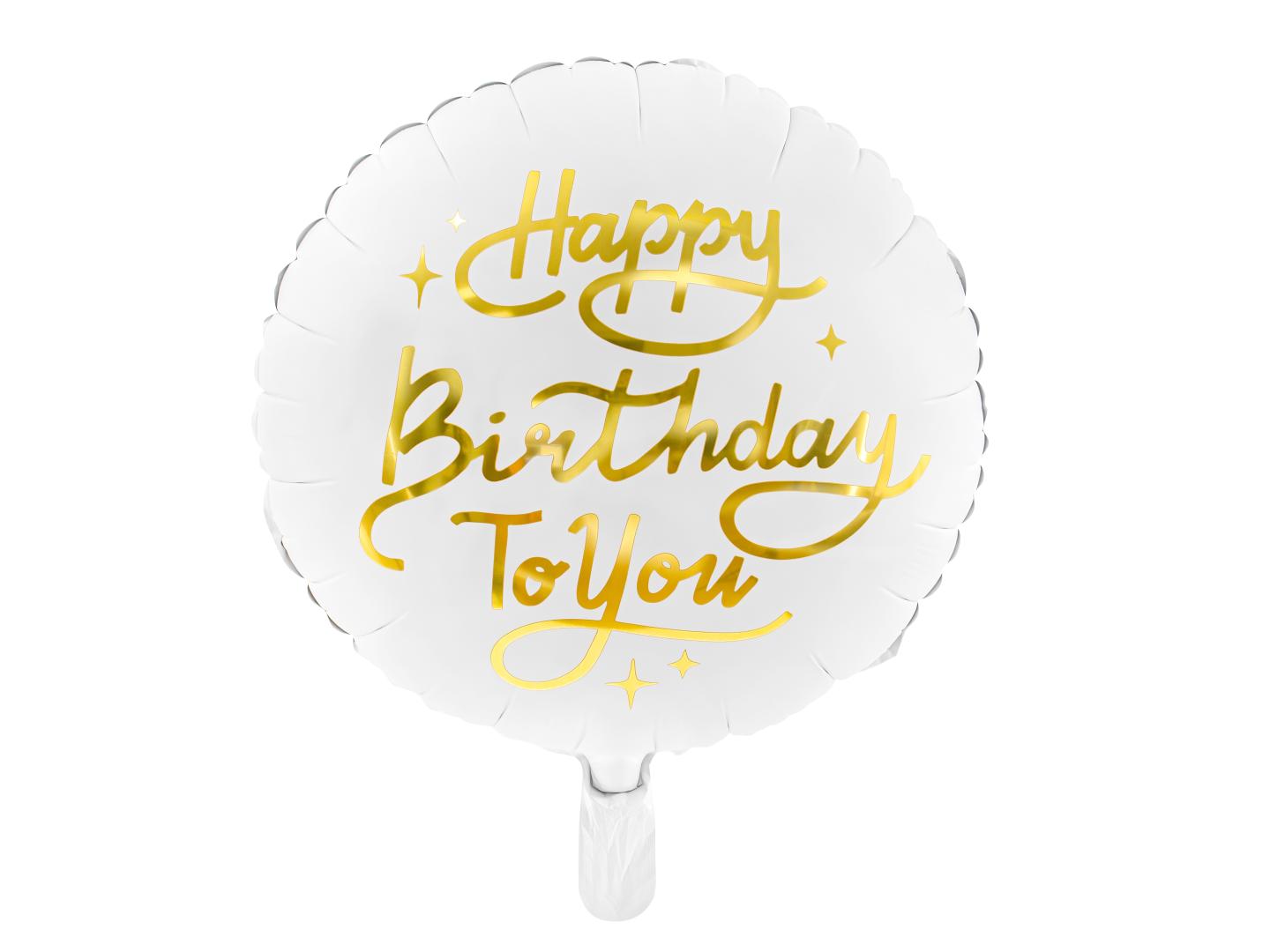 Folieballoon "Happy Birthday To You" - wit