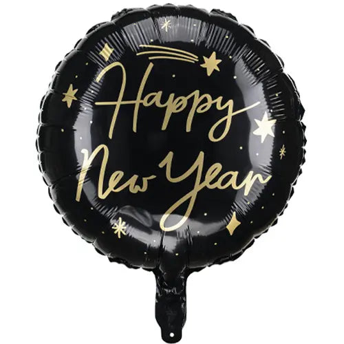 Folieballon "Happy New Year" - zwart