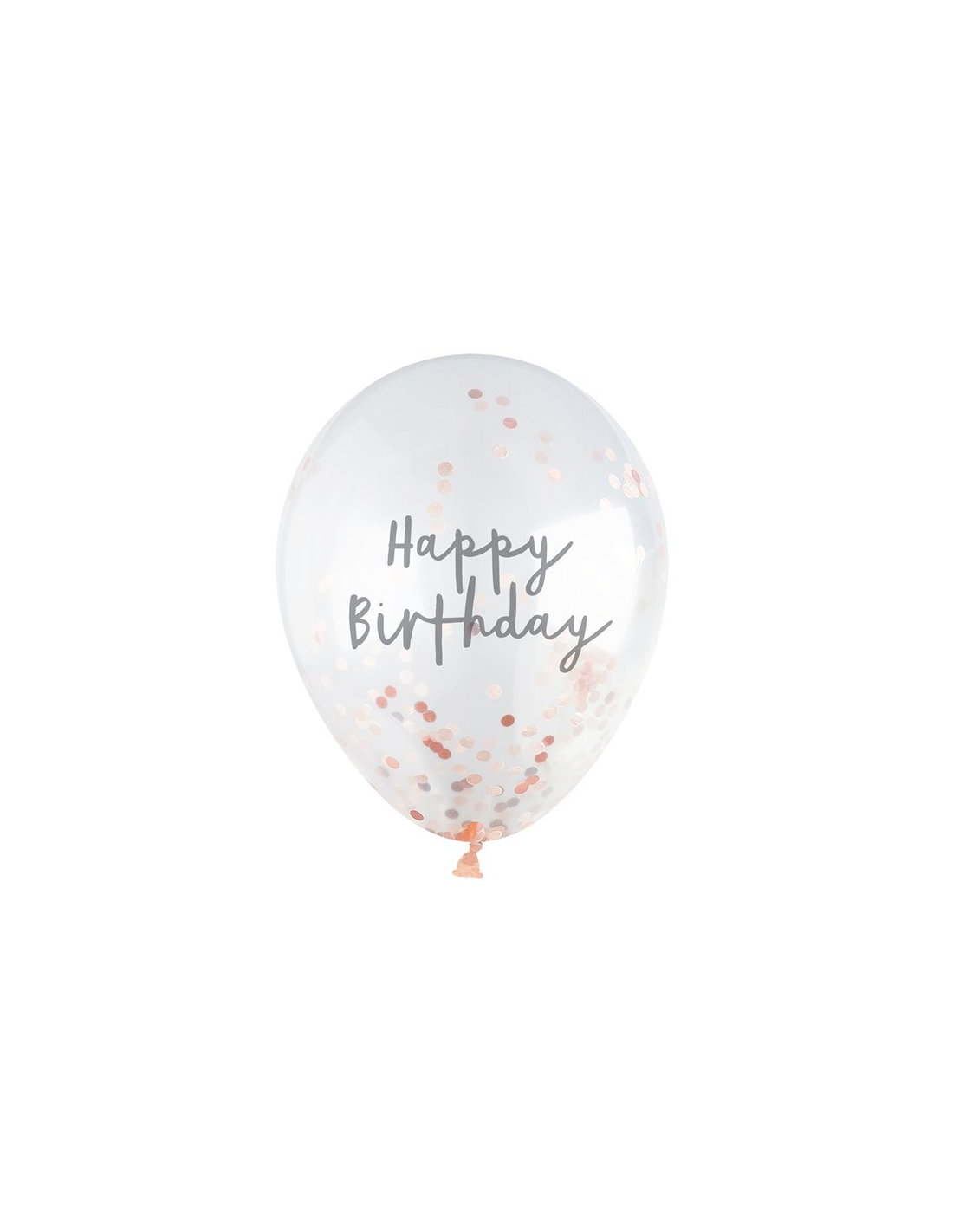 Confetti ballon 5 stuks "Happy Birthday" - goud