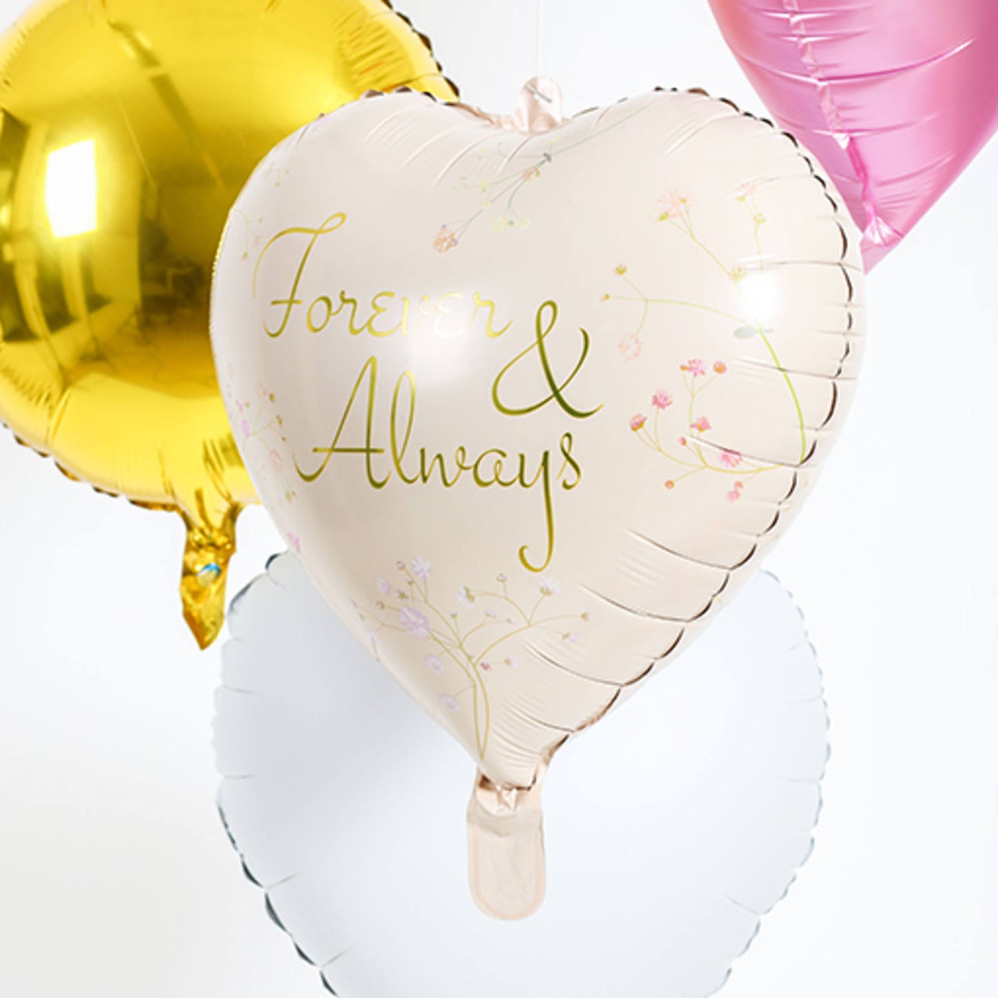 Folieballon "Forever & Always" hartvorm - beige