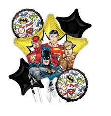 Folieballon "Justice League" ballonbundel 5 stuks