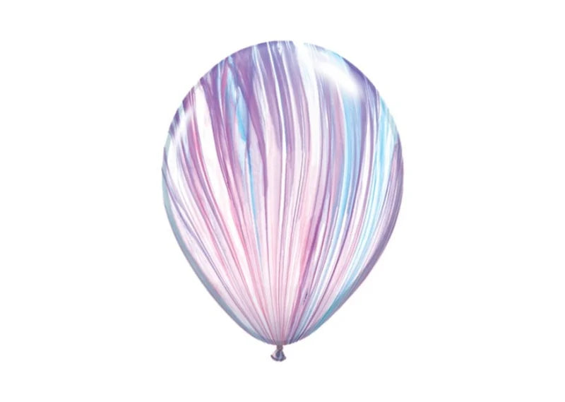 Latex ballon 5 stuks - marble roze blauw