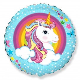 Folieballon "Unicorn" regenboog