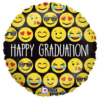 Folieballon "Happy Graduation" - emoticons