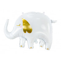 Folieballon "Olifant" - wit-goud