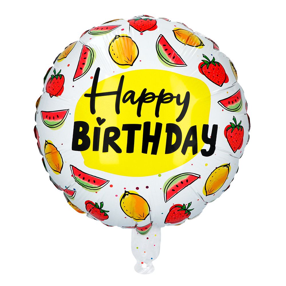 Folieballon "Happy Birthday" zomerfruit