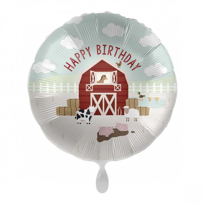 Folieballon "Happy Birthday" farm party