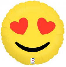 Folieballon "Emoji" hartjesogen