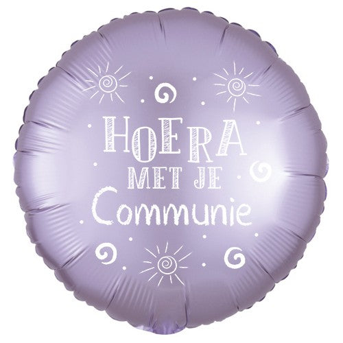 Folieballon "Hoera Met Je Communie" - lila