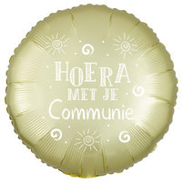 Folieballon "Hoera Met Je Communie" - geel