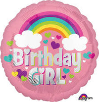 Folieballon "Birthday Girl" regenboog