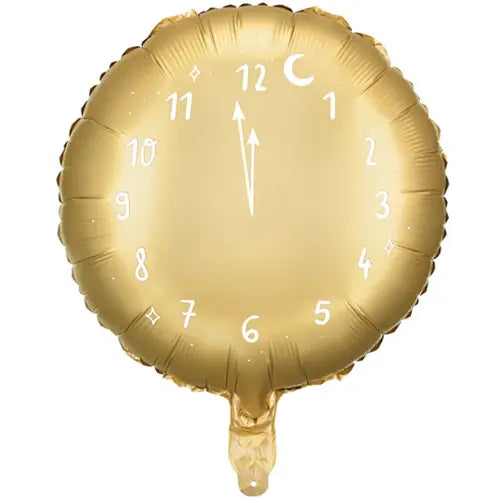 Folieballon klok goud - 18 inch