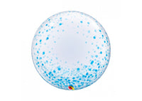 Bubbelballon confetti - blauw