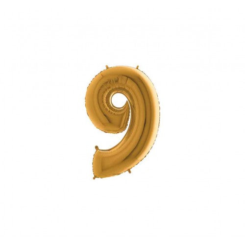 Cijferballon "9" - goud