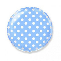 Folieballon rond stippen - blauw-wit