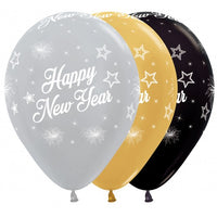 Latex ballon 5 stuks "Happy New Year"