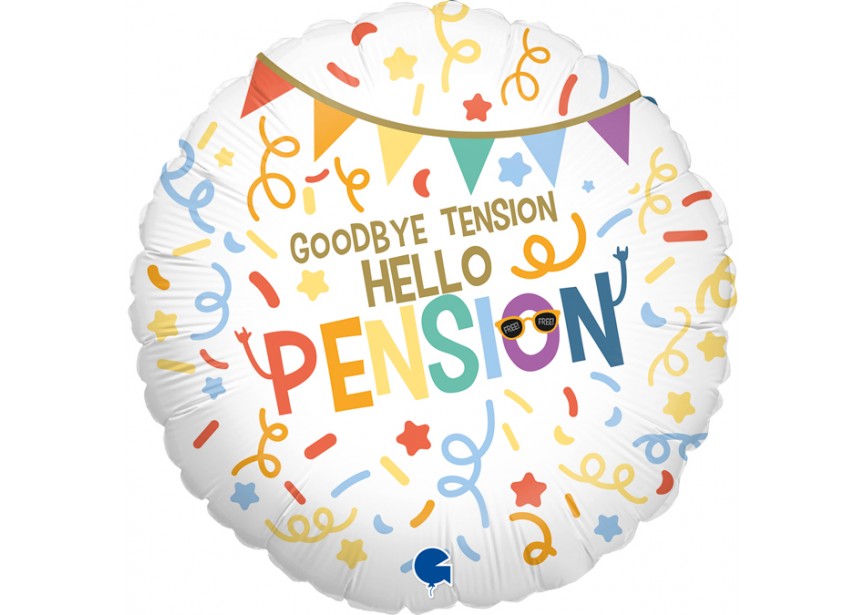 Folieballon "Goodbye Tension, Hello Pension"