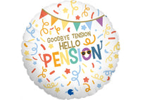 Folieballon "Goodbye Tension, Hello Pension"